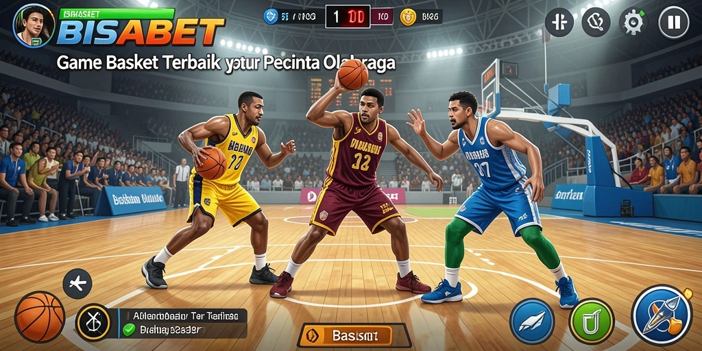 Tampilan antarmuka game basket yang menarik dan interaktif.