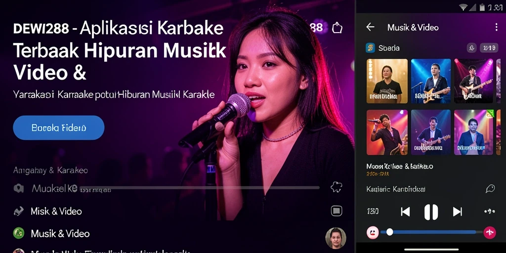 Antarmuka DEWI288 menampilkan fitur karaoke yang menarik dan mudah digunakan.