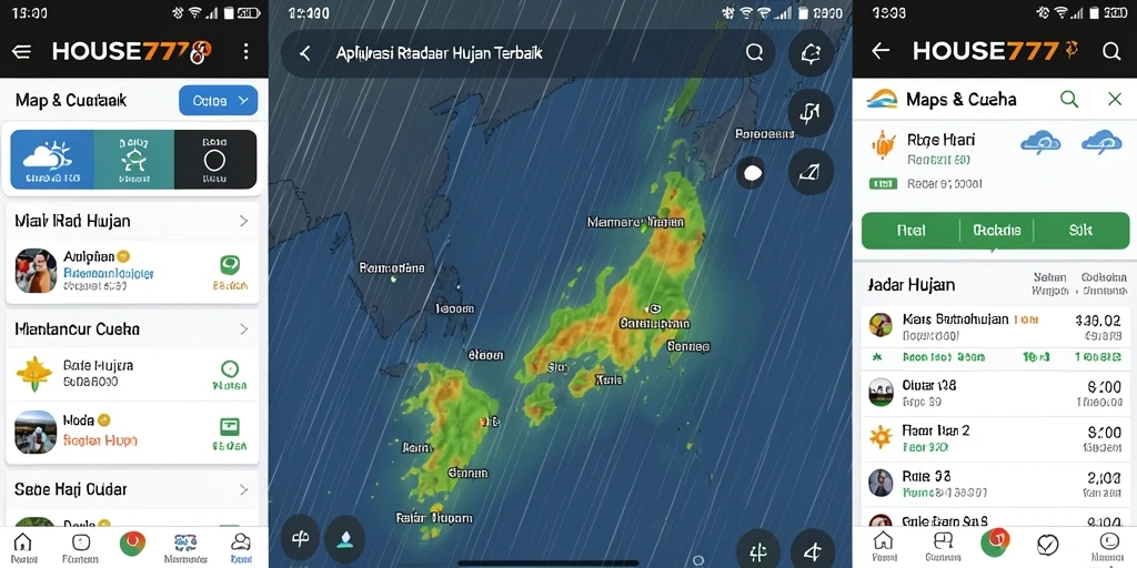Antarmuka pengguna <strong>HOUSE777</strong> menampilkan radar hujan yang jelas dan informatif.