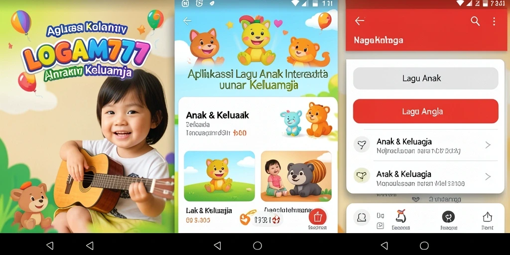 Antarmuka pengguna LOGAM777 yang ceria dan interaktif untuk anak-anak.