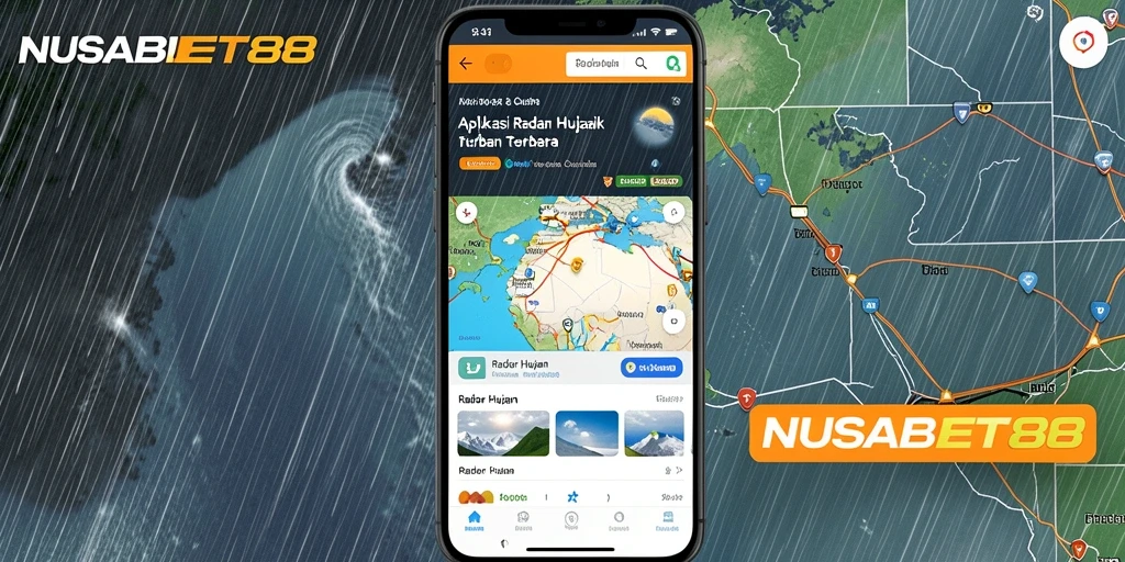 Antarmuka pengguna NUSABET88 menampilkan radar hujan secara interaktif.
