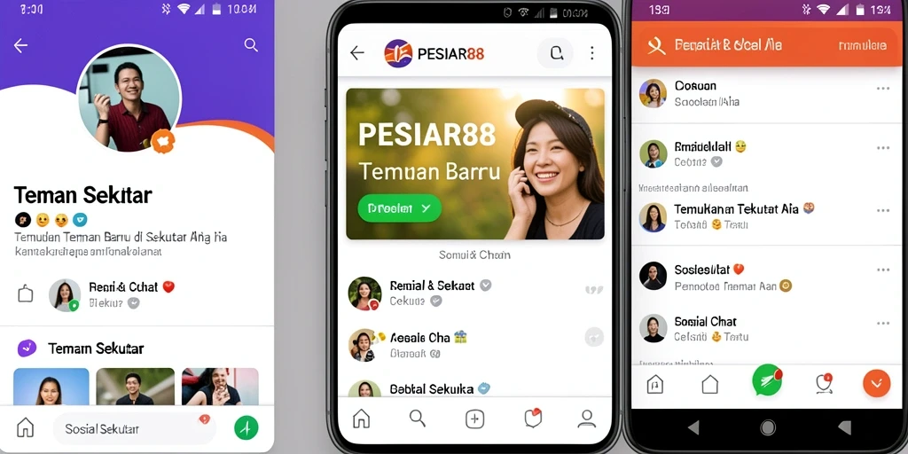 Antarmuka PESIAR88 yang sederhana dan efektif untuk mencari teman.