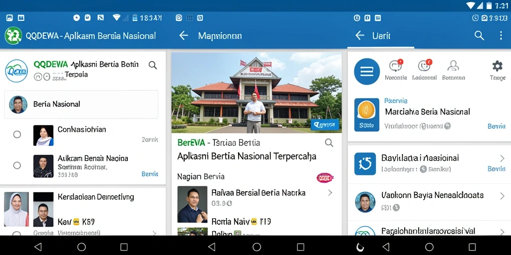 Antarmuka aplikasi QQDEWA menampilkan berita nasional terkini.