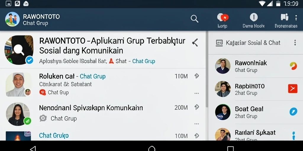 Antarmuka RAWONTOTO yang sederhana untuk chat grup.