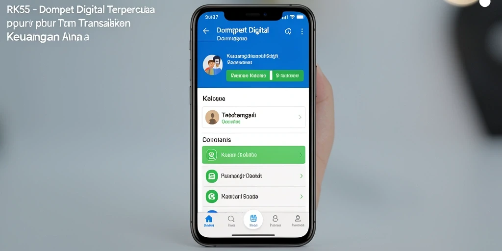 Antarmuka RK55 yang modern dan intuitif untuk Dompet Digital.